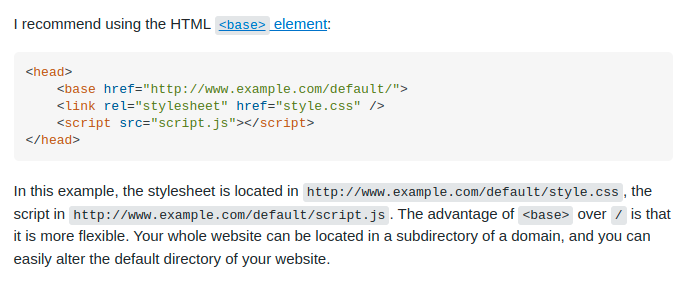 Stack Overflow : la balise HTML base redéfinit l'URL par défaut des scripts