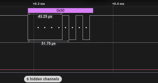 Analyseur logique : la motorboard répond 0x50, signe que son firmware doit être reflashé